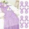 8 Stück Seihtuch Tischläufer Helles Lila, 55x300 cm Käsetuch Tischläufer Waschbares Gaze-Stoff Boho Cheesecloth Tischläufer Hochzeit Tischdecke für Hochzeit Geburtstags Brautparty Tischdekoration