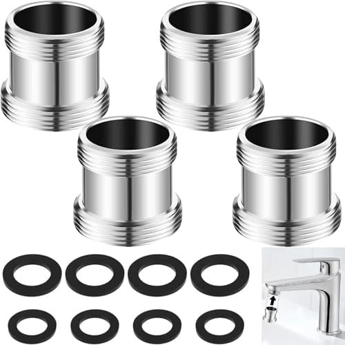 SHAPEPOTY Adattatore Rubinetto Bagno 4 Adattatori Per Rubinetto, Estensione Da 24 A 22 Denti Esterni, Prolunga Per Aeratori Cucina E Filtri Acqua