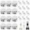 24 Stück Kordelstopper, Federschnurschlösser Weiß Kordelstopper 2 Loch Metall Ø 4 mm Kordel Stopper Schnürsenkel Stopper Schnürsenkel Verschluss für Kordelzug Rucksack Bekleid SeilSchnürsenke