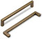 SYZOW Vintage Brass Drawer Handles 160mm Hole Centers Bar Pull,6 Pack Antique Solid Cabinet Handles for Kitchen Cabinets and Dresser Drawers