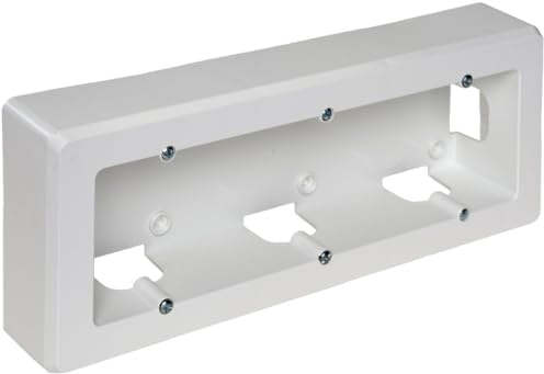 Weiße dreifache Steckdose, 253 x 96 x 43 mm, ideal zum Verstecken von Kabeln und für ein ästhetisches Finish an Wänden.
