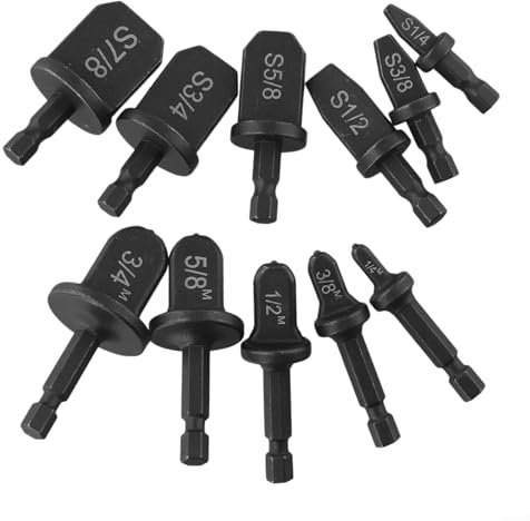 Swaging Tool Drill Bit Expand Copper Pipe, Interconnect AC Pipes 11pcs/set