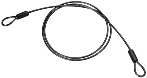 PATIKIL Cable de Acero Inoxidable Recubierto de Vinilo de 1/8 de Diámetro con Lazos, 3.3 Pies (40) Cadena de Seguridad de Cuerda de Alambre Flexible con Cerradura, Negro