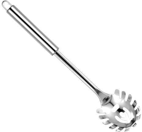 JIEYAO Cuchara de espagueti, cuchara profesional para pasta de acero inoxidable con mango ergonómico, cuchara para espaguetis, alicates para espaguetis, pinzas para espaguetis, pinzas para espaguetis,