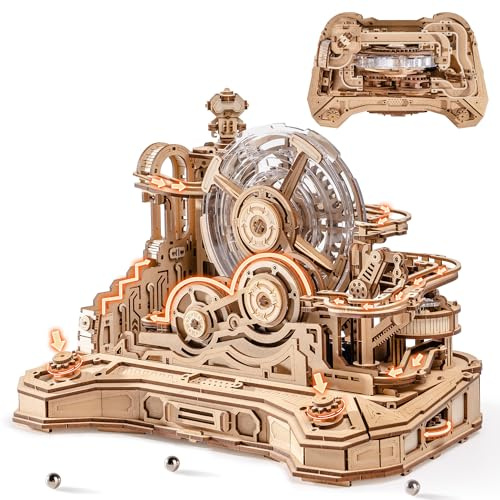 ROBOTIME 3D-Puzzle aus Holz Gear Ball Challenge – Mechanisches Labyrinth-Set, 653 Teile, STEM für Erwachsene und Jugendliche, Controller-Design, EGC01