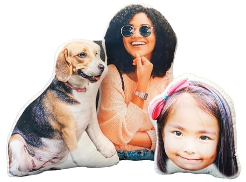 Larilotte Personalisiertes 3D Menschenform Kissen mit eigenem Foto – Lustige Foto-Puppe als Fotogeschenk zum Valentinstag, Geburtstag oder Jahrestag – Individuell bedrucktes Kissen mit Füllung