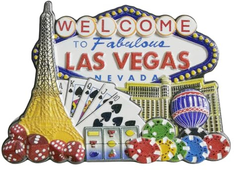 Las Vegas USA Reise-Souvenir 3D-Kühlschrankmagnet, Kühlschrankdekoration, Magnet