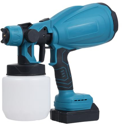 Hancaner Spritzpistole, elektrische Farbspritzmaschine 210W mit 3 Sprühmodi & 4 Düsen, 800ML Tank - Möbel, Schränke, Zäune, Wände, Türen, Gartenstühle (Blau)