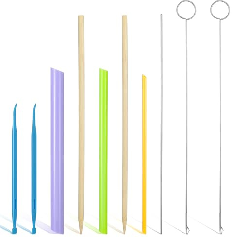 10 Pcs Quick Turn Fabric Sewing Tools Set, Include Assorted Sizes Tube & Loop Turners & Threader, Multifunctional Sewing Turning Accessories for Sewing Threading Crafting & DIY Projects