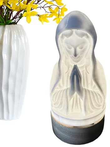 Hemousy Religious Night Lights, Virgin Mary Table Lamp - Handmade Resin Virgin Mary Prayer Night Lights for Home Decoration