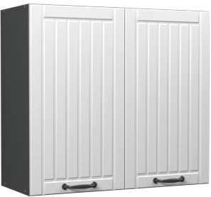 Vicco Hängeschrank Fame-Line, Weiß Landhaus/Anthrazit, 80 cm | MDF-Front · Soft-Close · 2 Einlegeböden · Metallgriffe · ✓ Praktischer Stauraum
