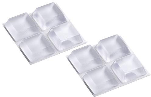Metafranc Schutzpuffer 20 x 20 mm - selbstklebend - transparent - 8 Stück - Effektiver Schutz sensibler Oberflächen / Möbelpuffer-Set / Anschlagdämpfer für Schranktüren / Anti-Rutsch-Puffer / 646026