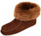 Naturasan Damen Lammfell Hausschuhe, Fellschuhe mit weicher Leder Sohle, Mokassin, Lederschuhe Puschen Slipper, HS-01, Braun (42)