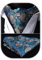 HISDERN Krawattenschal Aqua Herren Paisley Hochzeit Ascot Krawatte Taschentuch Business Blumen Halstuch und Einstecktuch Set
