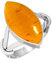 Jeweloporium 925 Silber Ringe für Damen Orange Bernstein mit Stein Boho Silber Ringe Größe 58(18.5) das Erntedankfest Geschenk Handgefertigt Schmuck