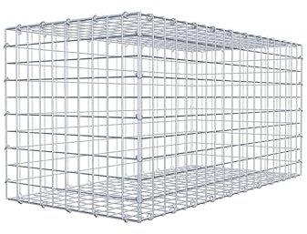 GABIONA Gabione 100 × 50 × 50 cm (L x H x T) – Steinkorb aus 4 mm Draht, Maschenweite 5 × 5 cm, C-Ring Verschluss + Gratis-Zange – ideal für Sichtschutz, Gabionenzaun, Gartenmauer und Steinkorbwand