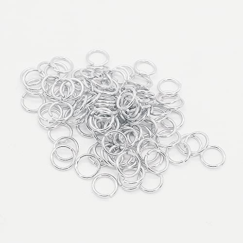100x Biegering Chrom 10mm poliert Kettelring Bindering Messing verchromt Kristallverbinder Stärke 0,9mm