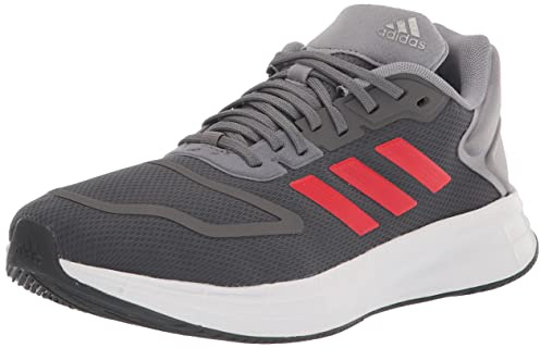 Adidas Herren Duramo 10 Laufschuh, Grau/Vivid Red/Iron Metallic (Wide), 42 EU Weit