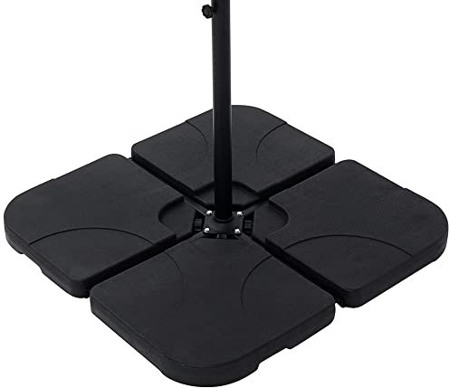 Melko Pied de parasol à remplir avec de l'eau 60 l ou du sable jusqu'à 80 kg - Poids du parasol pour parasol déporté en croix