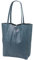 SH Leder ® Damen Echt Rindleder Shopper mit Innentasche in vielen Farben Schultertasche Henkeltasche 37x29cm Kora G266 (Jeansblau)
