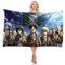 Attack on Titan- Schwören unter der Flagge Anime Mikrofaser Leichte Absorption Sandfrei Schnell Trocknend Strandtuch Campingtuch Reise Pool Picknick Schwimmen Badetuch