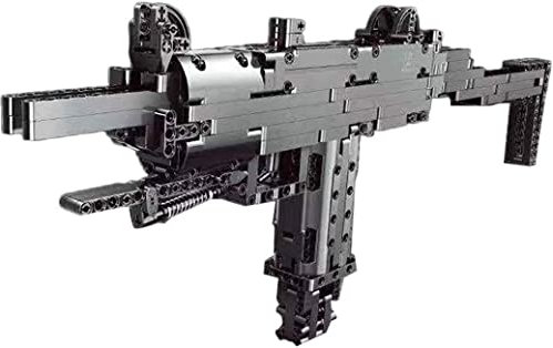 Havefun Technik Schießwaffe Bausteine, Technik Mini Uzi Maschinenpistole Bausatz Modell mit Schussfunktion, 796 Klemmbausteine Gewehr Waffen Bauset Konstruktionspielzeug Kompatibel mit Lego Technic