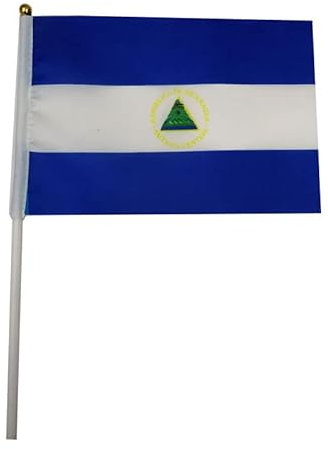 YCDtop 50 PCS Fans Que animan la Bandera 14 * 21 cm Bandera de Nicaragua Mano Ola pequeña Bandera