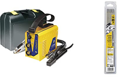 GYS - Gysmi 130P - Poste à Souder - inverter - MMA - Ø 1, 6 à 3, 2 mm - 230 V - Livré avec cables de masse et Porte Électrodes en Valise & ELECTRODES Rutiles Acier Ø 1, 6 E6013 - ETUI de 50
