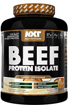NXT Nutrition Beef Protein Isolate Powder - Protein Powder High in Natural Amino Acids - Paleo, Keto Friendly - Dairy and Gluten Free | 1.8kg (Caramel Latte)