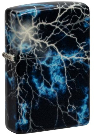 Zippo Windproof Lighter, Lightning Design – 540° Glow-in-the-Dark – Refillable, Reusable, Windproof Design – Comes in Gift Box – Made in USA