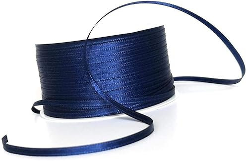 s.dekoda Satinband 50m x 3mm Dunkelblau - Blau Schleifenband Dekoband Satin