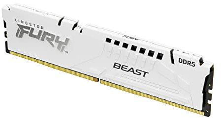Kingston FURY Beast Bianco DDR5 32GB (2x16GB) 5200MT/s CL40 DIMM Memoria Gaming per Computer Fissi Kit da 2 Intel XMP - KF552C40BWK2-32