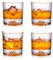 veecom Whiskey Glass, Mountain Whisky Glasses Set of 4, 300ml Crystal Whiskey Glasses, Whisky Glass Gift Set for Men, Glass Tumblers for Cocktails, Gin, Rum, Cognac