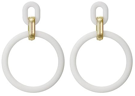 SIXDUTON Neon Creolen für Damen, Acryl Ohrringe Retro 80er 90er Jahre, Übertriebene Creolen für Kostüm Party Halloween, Accessoires Schmuck Zubehör (Weiss)
