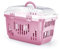 Patam trasportino rigido per cani e gatti con coperchio trasparente e apertura dall’alto 49 cm x 33 cm x 33 cm Made in Italy – Tino Rosa