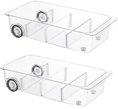 Fridge Organizer and Storage Drawer Roll Out Refrigerator Bins,2 Pack
