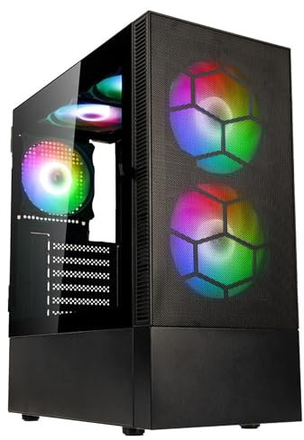 MESH GAMBIT Gaming PC (AMD Ryzen 5 4500,16GB RAM,1TB NVMe SSD, RTX 3050 6GB GDDR6, WiFi, 500W 80+ Bronze PSU, Windows 11 Pro) Kolink OBSERVATORY MX MESH x5 ARGB Fans