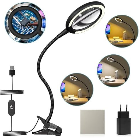 DUDSOEHO Lampe loupe LED réglable sur 3 positions