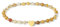 MetJakt Handgemachter Naturstein Perlenarmband 4MM Mini Stretch Armband Energiearmbänder 18k vergoldet Herz Armbänder für Damen Damenschmuck Echtes (Gelber Aventurin)
