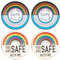 GOMAKERER 4pcs 2 styles Alliage Arc-en-Ciel Badges Épingles, Vous Êtes en Sécurité avec Moi Broches en Émail Broches Arc-en-Ciel Broches Rondes Arc-en-Ciel Drôle Broche Épinglette pour la Décoration