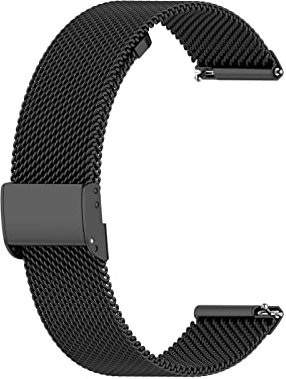 Generic Metallarmband Kompatibel mit Withings Steel HR 40mm/HR Sport 40mm Armbänder, 20mm Metall Mesh Gewebte Edelstahl Ersatzarmband Edelstahl Armband Uhrenarmband für SmartBand, Schwarz