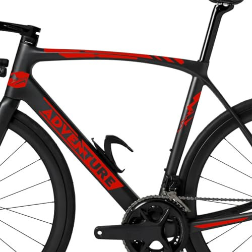 Kit mit 7 Aufklebern für Fahrrad, Schutzaufkleber, Universalrahmen, Fahrrad, MTB, Mountainbike, Rennrad, Cross, Fat Bike, Elektro-Downhill, Rahmen Abenteuer, Artikelnummer 2407 (032 Rot)