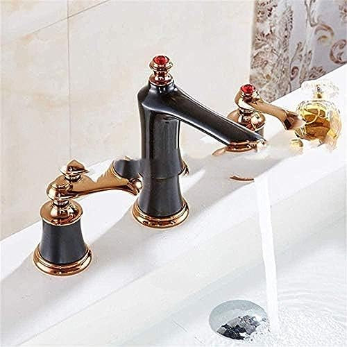 Wasserhahn 3 Stücke Luxus Schwarz Rose Rot Bad Wasserhahn Waschtisch Waschbecken Toilette Becken Waschbecken Wasserhahn Mischbatterien Drei Loch