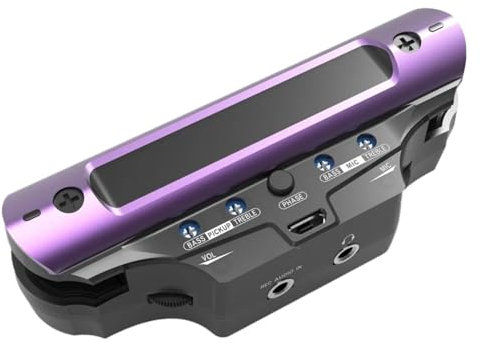 Préampli Micro Pour Guitare Avec Contrôle Du Volume Et De La Tonalité Accessoires Pour Guitare Acoustique Micro guitare acoustique professionnel(Purple)