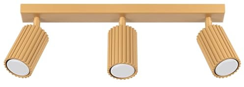 SOLLUX lighting Deckenlampe Deckenleuchte Deckenstrahler Aluminium 3 Flammig 45 x 6,5 x 16,5 cm Karbon Gold