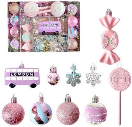 Süßigkeiten-Ornamente, Süßigkeiten-Weihnachtsschmuck, bruchsichere Süßigkeitenkugeln, Weihnachtsbonbälle, Süßigkeiten-Weihnachtsdekoration, Weihnachtsbonbon-Ornamente, Süßigkeitendekorationen für