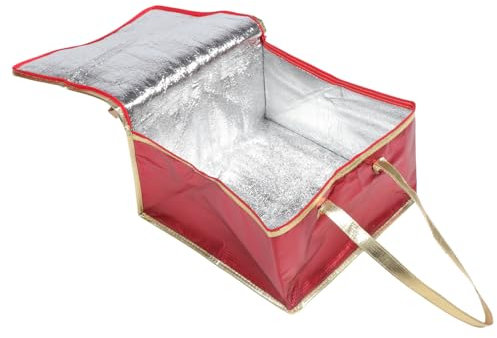 SOLUSTRE Isolierte Lebensmittel Tragetasche Mit Reißverschluss Faltbare Thermotasche Aus Verschleißfestem Vliesstoff Große Kühltasche Zum Mitnehmen Für Einkaufen Und Lunch