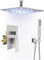 NBAAVBJV Shower s Duschmischer-Set mit beleuchtetem Duschkopf, Regenduschen-Wasserhahn-Set, B