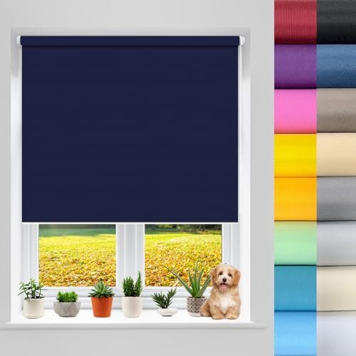 30x50cm Plissee Rollo Duo Rollos für Fenster & Tür Blau Sonnenschutz & ohne Bohren