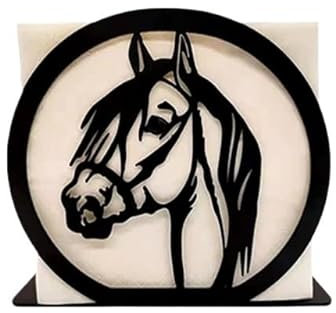 Papiertaschentuchständer aus Eisen, Tiermotiv, Dekoration, Metall, Tiermotiv, Serviettenhalter, Pub-Organizer, Geschirr, Café, Schreibtisch, Haushaltswaren (Pferd)